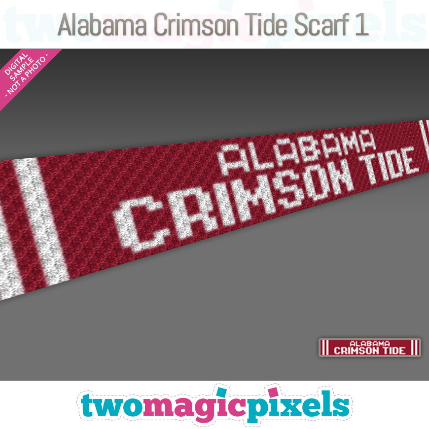 Alabama Crimson Tide Scarf 1 by Two Magic Pixels