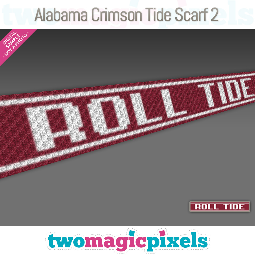 Alabama Crimson Tide Scarf 2 by Two Magic Pixels