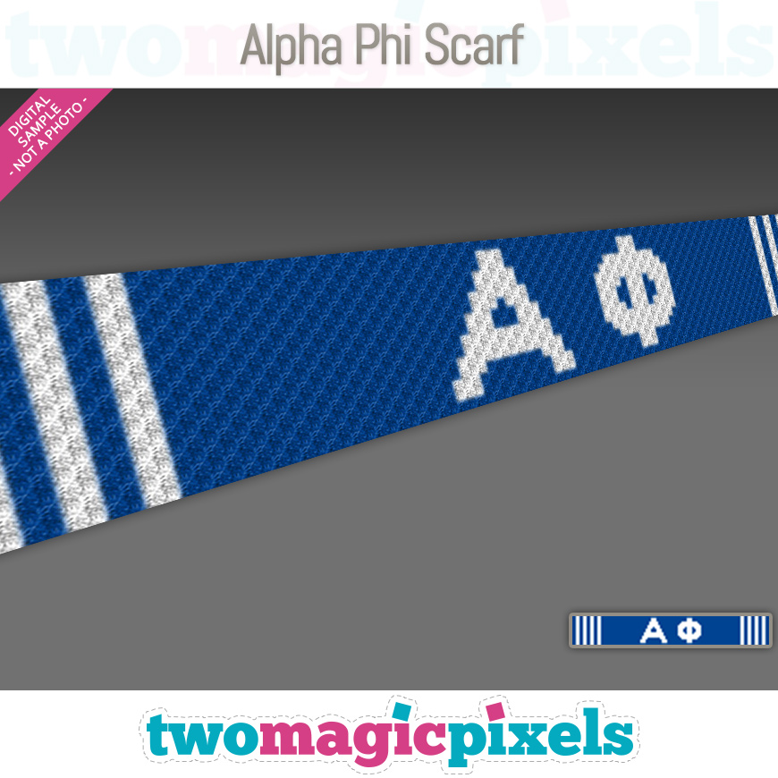 Alpha Phi Scarf by Two Magic Pixels