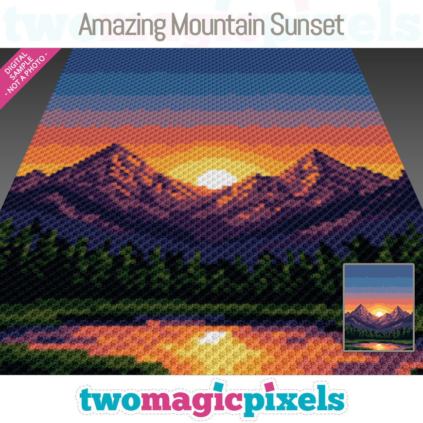 Amazing Mountain Sunset by Two Magic Pixels