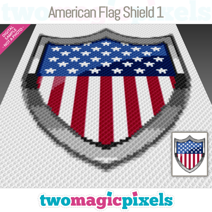 American Flag Shield 1 by Two Magic Pixels