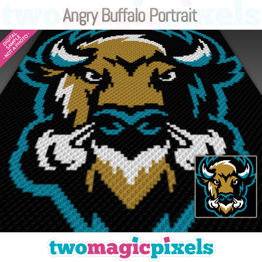 Angry Buffalo Portrait by Two Magic Pixels