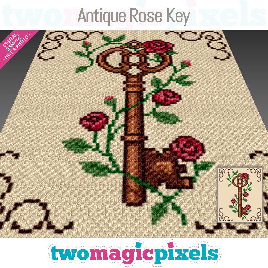 Antique Rose Key by Two Magic Pixels