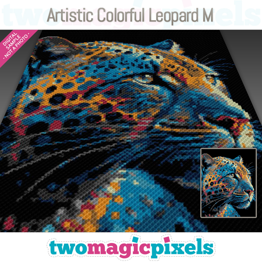 Artistic Colorful Leopard M by Two Magic Pixels