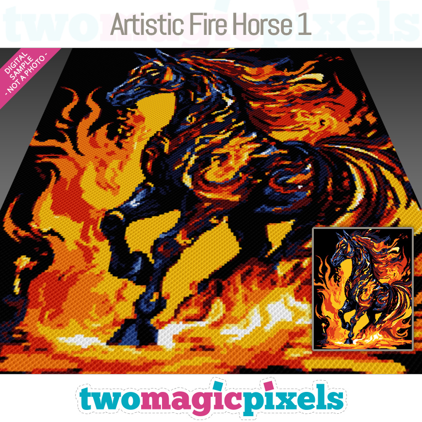 Artistic Fire Horse 1 by Two Magic Pixels