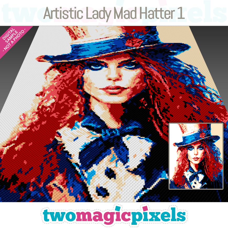 Artistic Lady Mad Hatter 1 by Two Magic Pixels