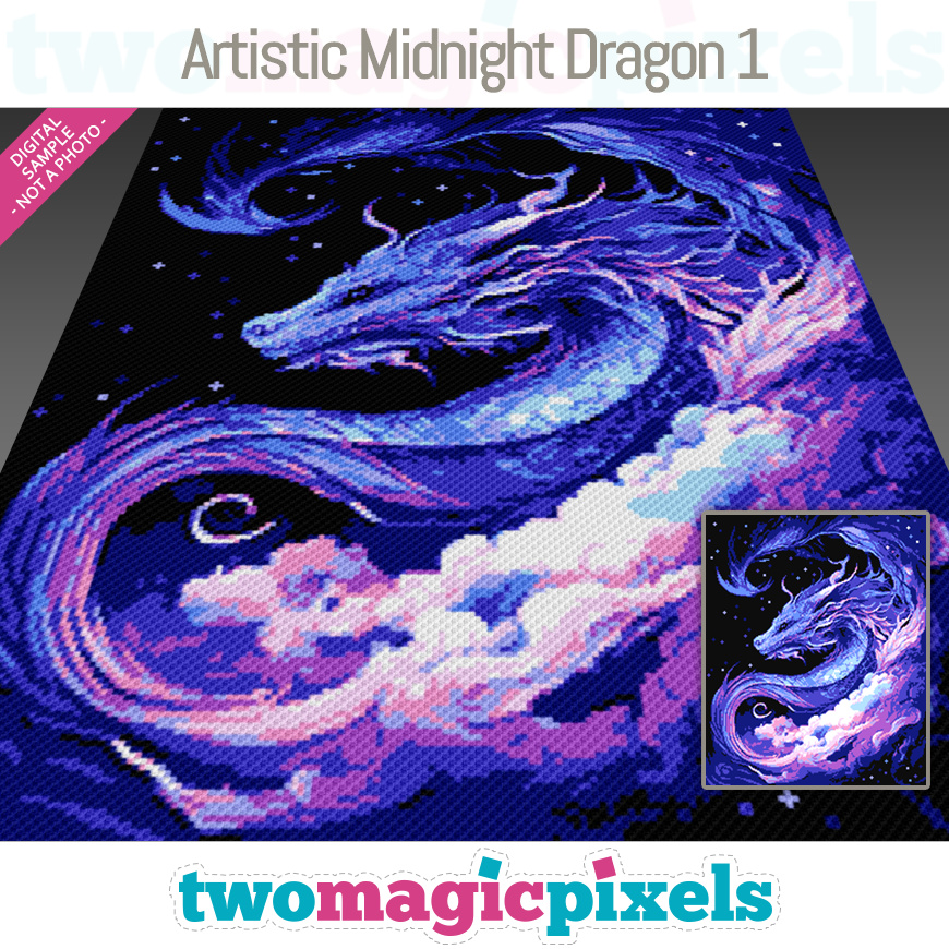 Artistic Midnight Dragon 1 by Two Magic Pixels
