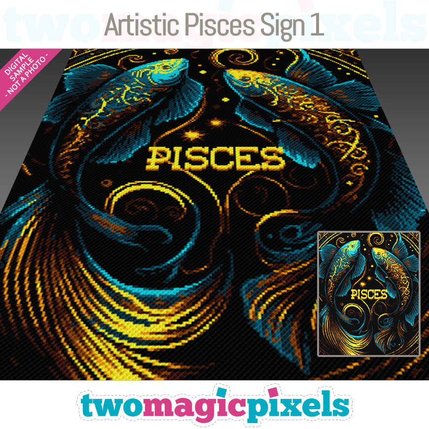 Artistic Pisces Sign 1 by Two Magic Pixels