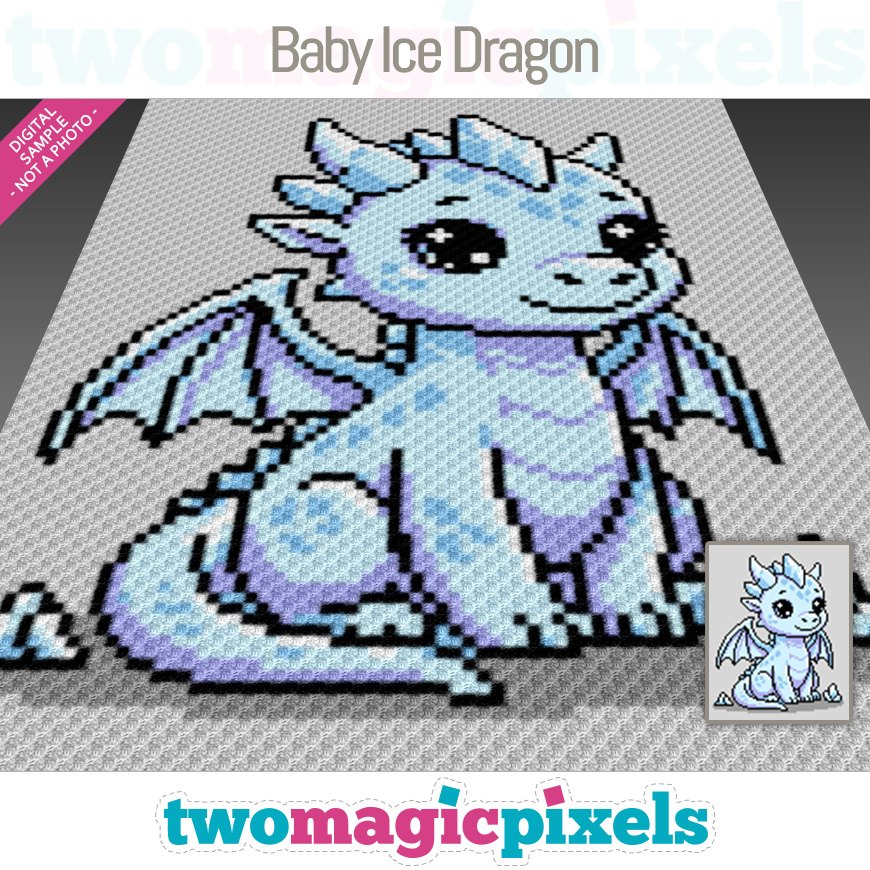 Baby Ice Dragon by Two Magic Pixels