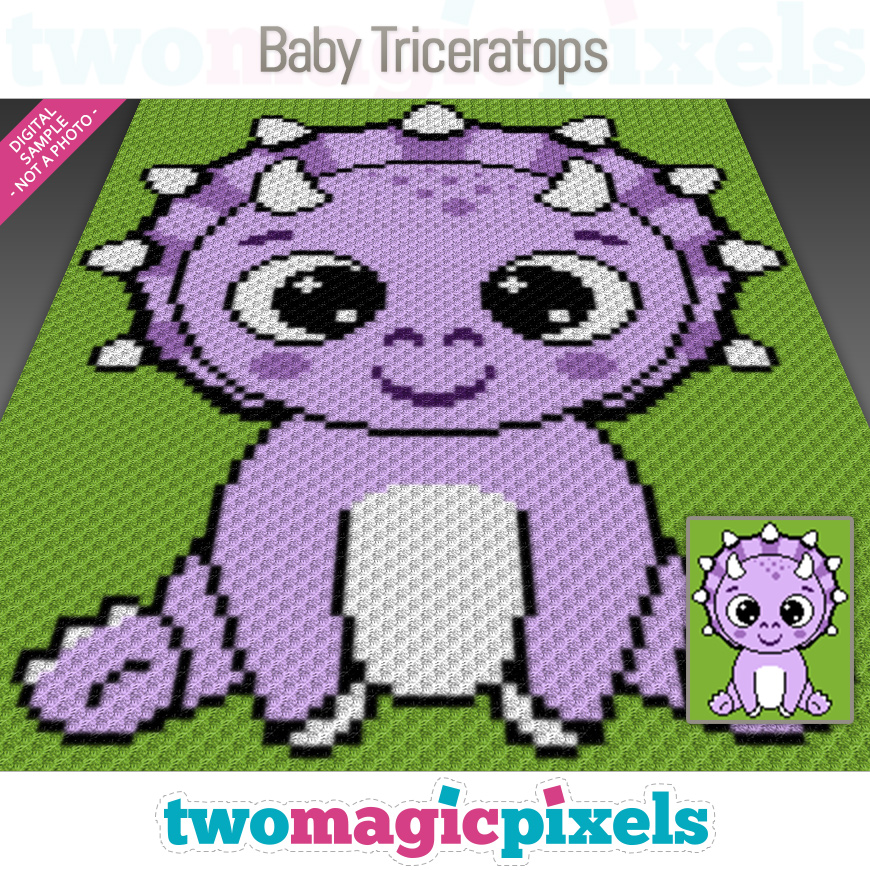 Baby Triceratops by Two Magic Pixels