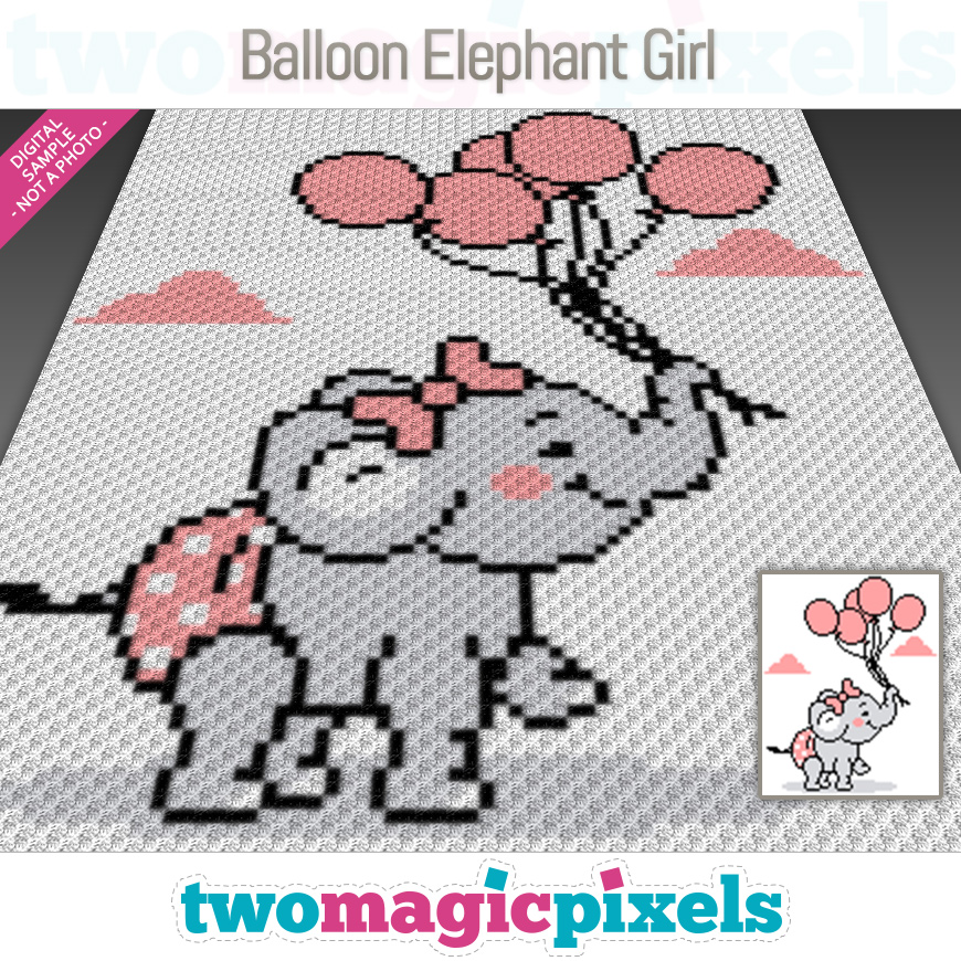 Balloon Elephant Girl by Two Magic Pixels