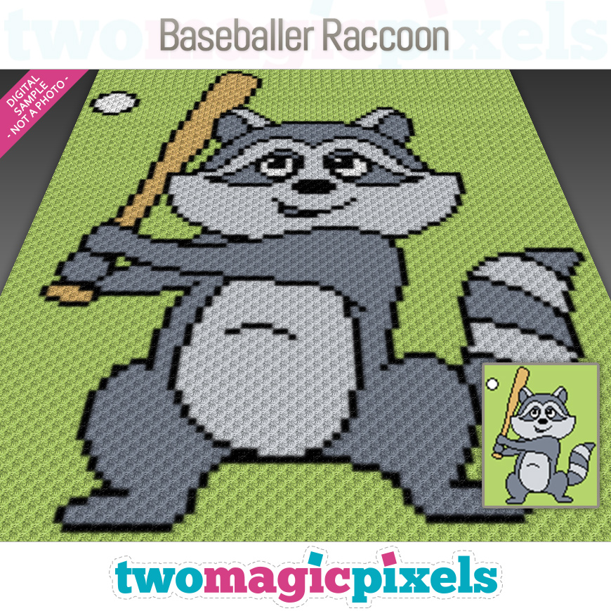 Baseballer Raccoon by Two Magic Pixels