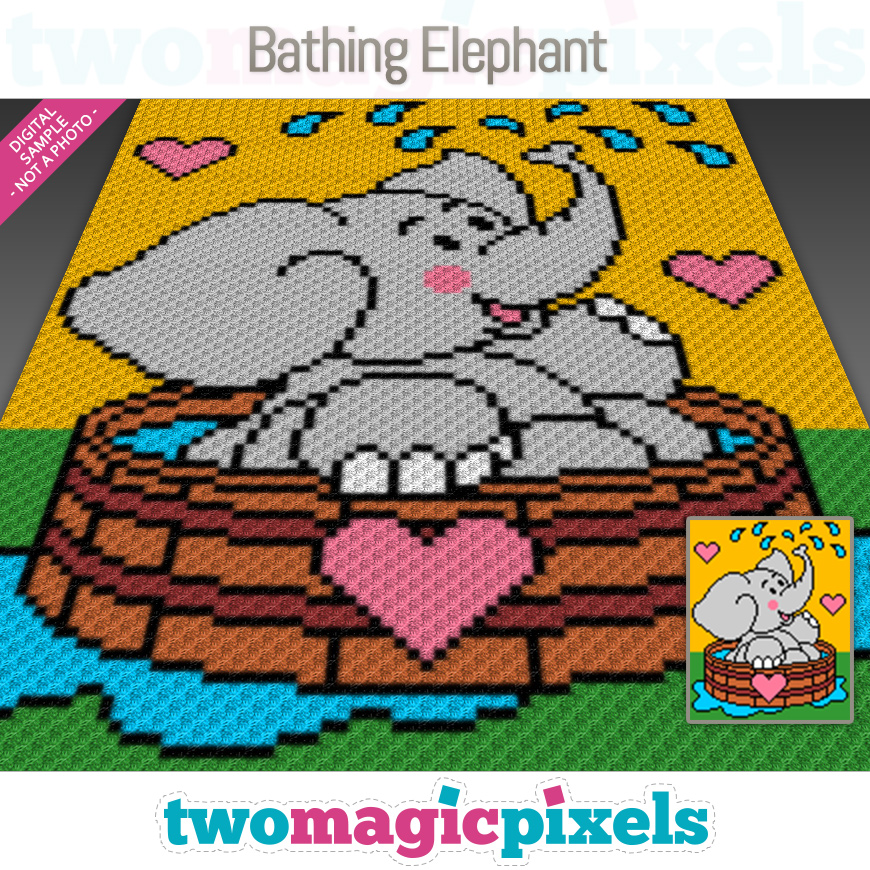 Bathing Elephant by Two Magic Pixels