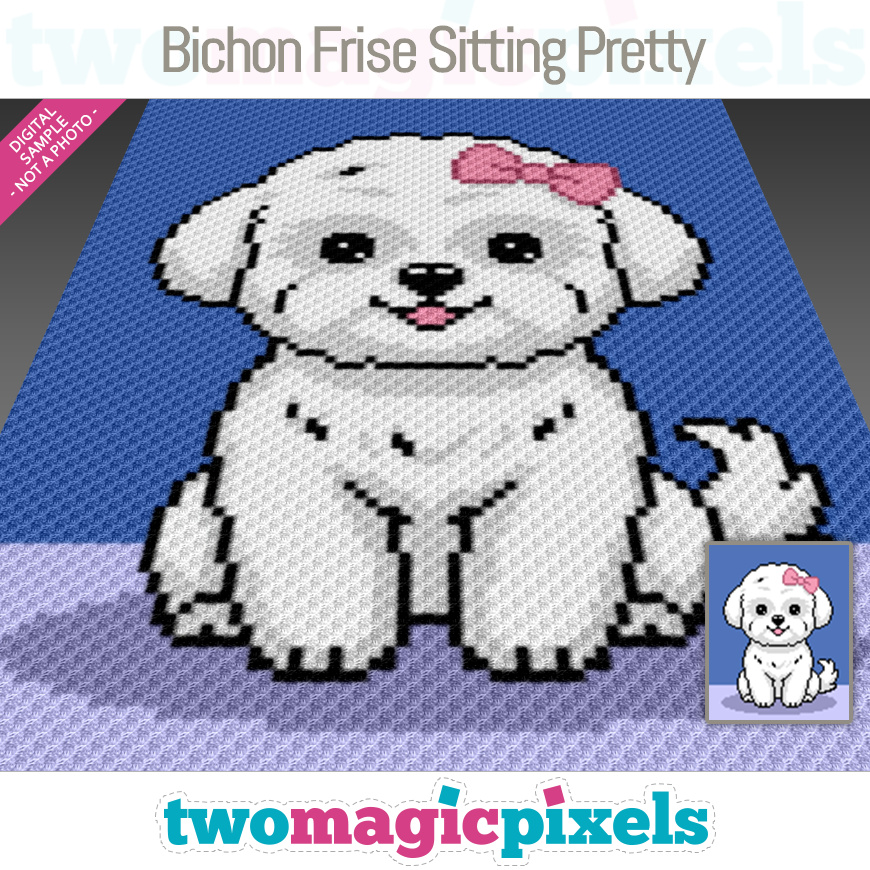 Bichon Frise Sitting Pretty by Two Magic Pixels
