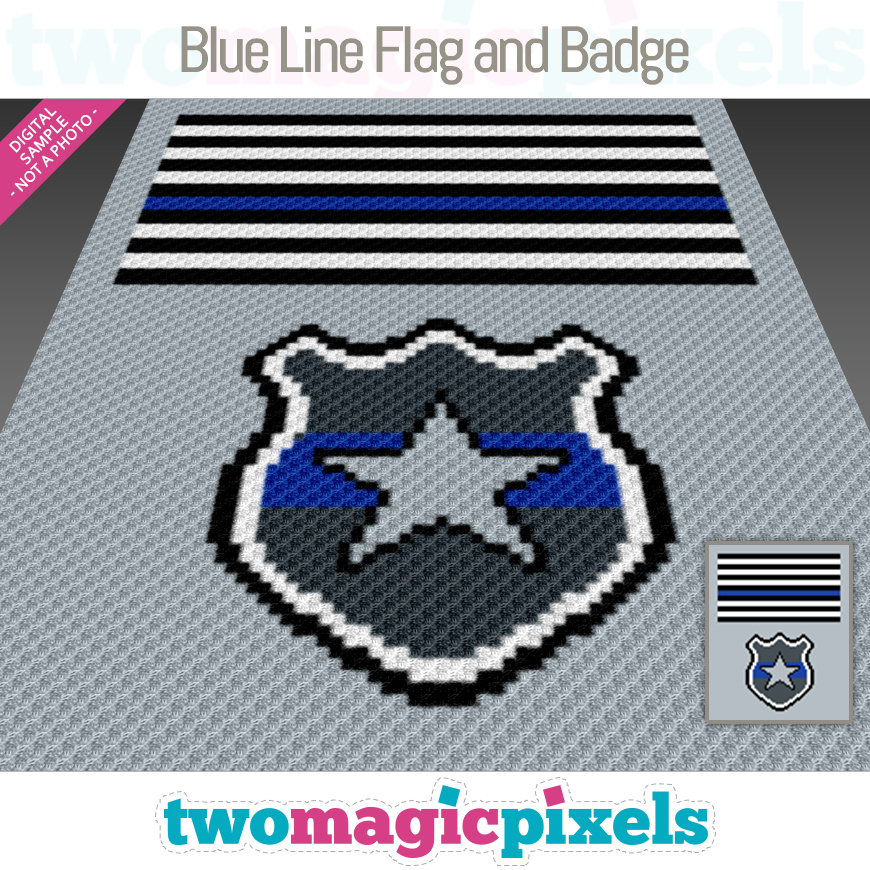 Blue Line Flag and Badge by Two Magic Pixels