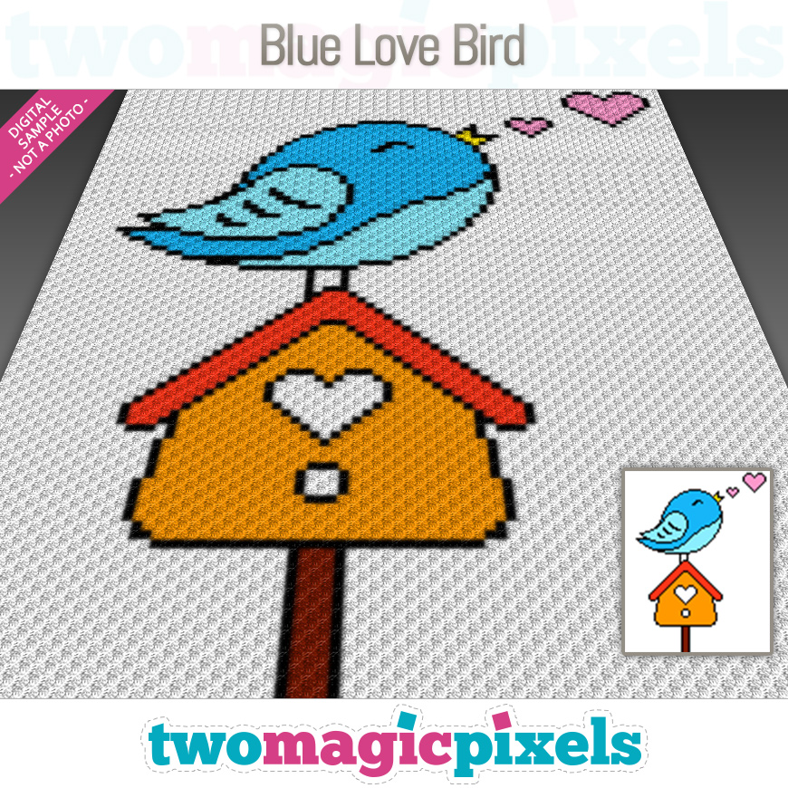 Blue Love Bird by Two Magic Pixels