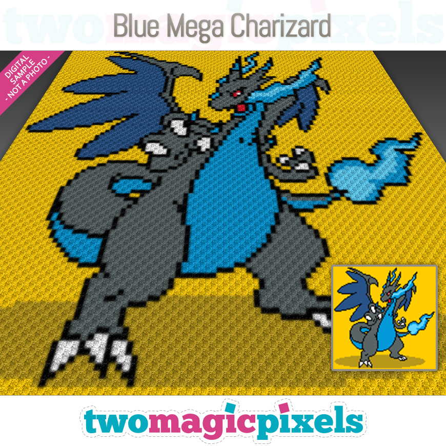 Blue Mega Charizard by Two Magic Pixels