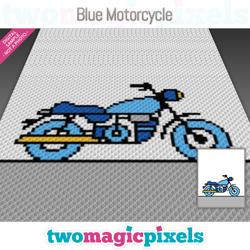 Blue Motorcycle by Two Magic Pixels