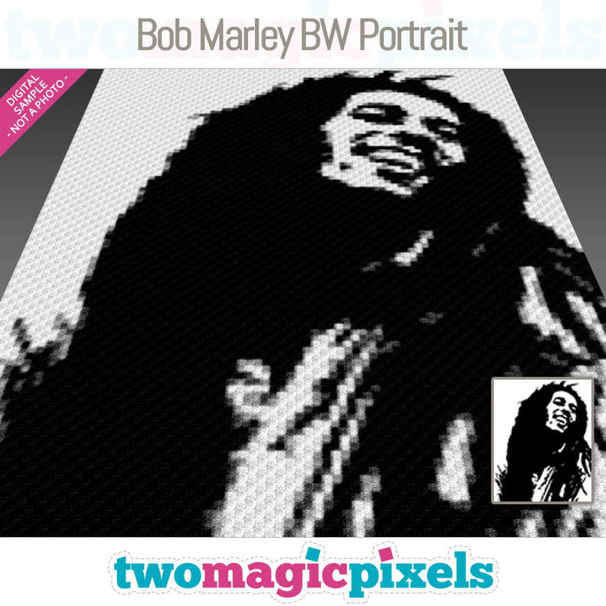 Bob Marley BW Portrait by Two Magic Pixels