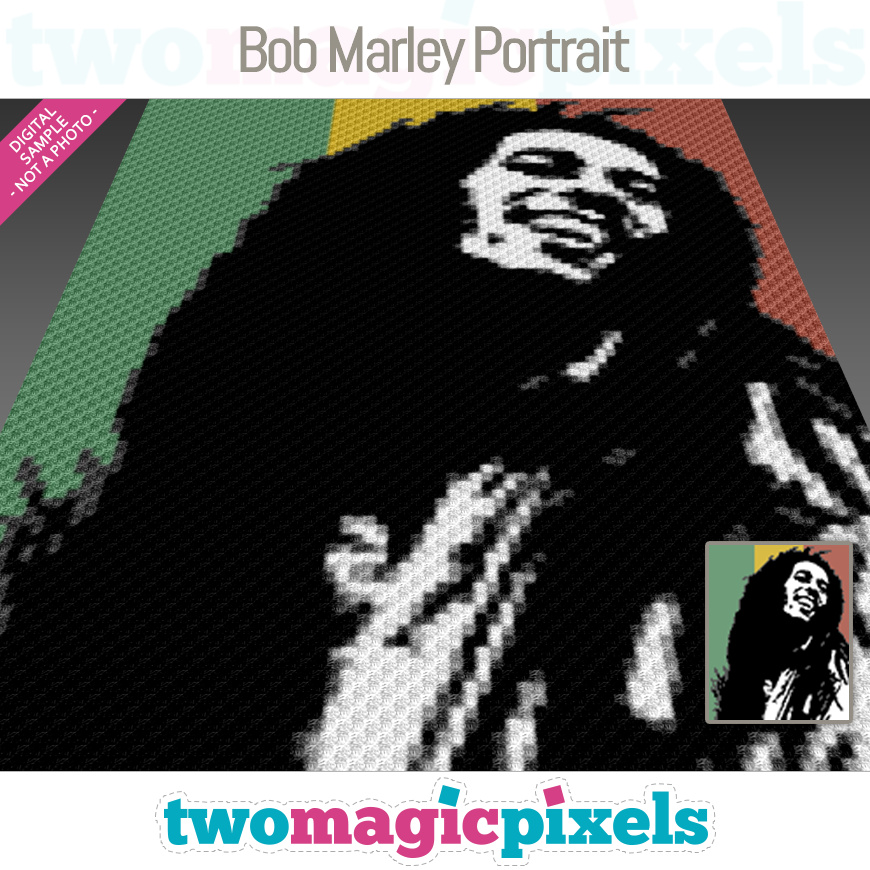 Bob Marley Portrait by Two Magic Pixels