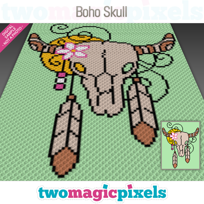 Boho Skull by Two Magic Pixels