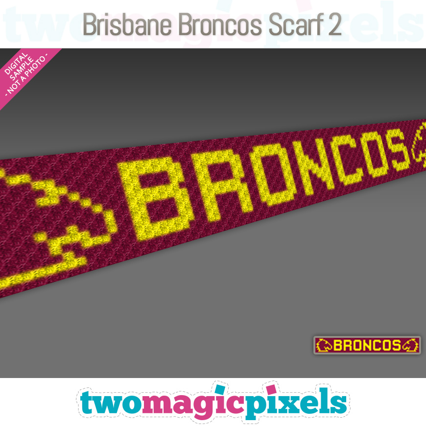Brisbane Broncos Scarf 2 by Two Magic Pixels