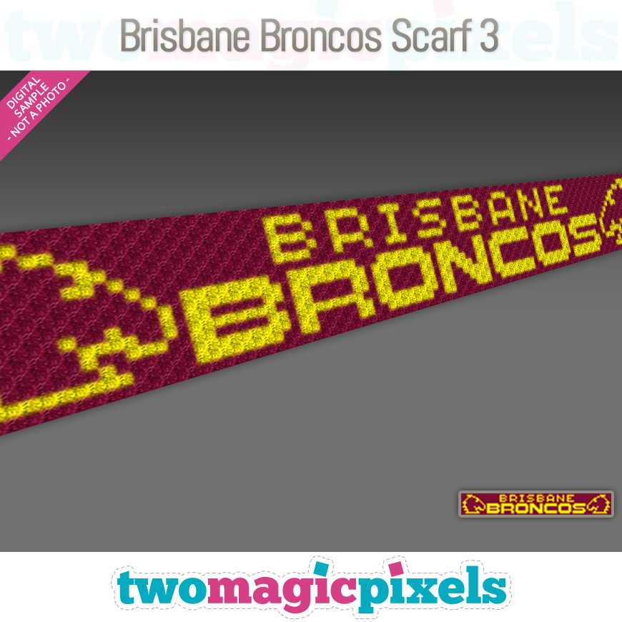 Brisbane Broncos Scarf 3 by Two Magic Pixels