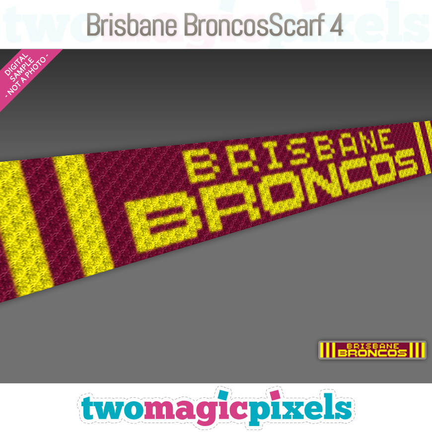 Brisbane Broncos Scarf 4 by Two Magic Pixels Brisbane Broncos Scarf 4 by Two Magic Pixels