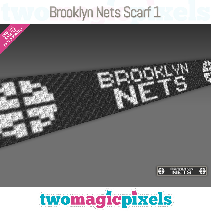 Brooklyn Nets Scarf 1 by Two Magic Pixels