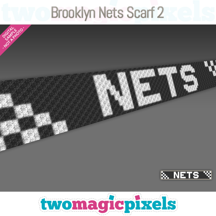 Brooklyn Nets Scarf 2 by Two Magic Pixels