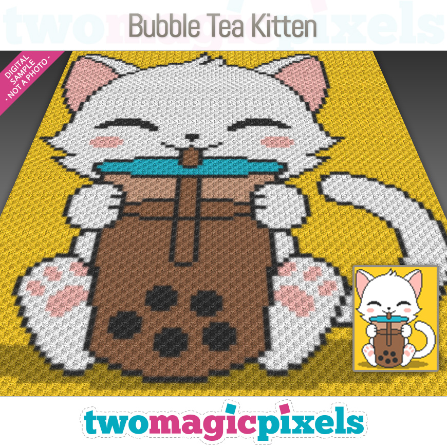 Bubble Tea Kitten by Two Magic Pixels