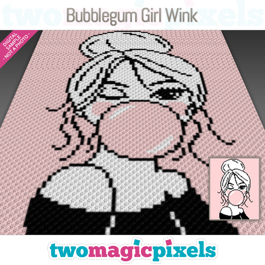 Bubblegum Girl Wink by Two Magic Pixels