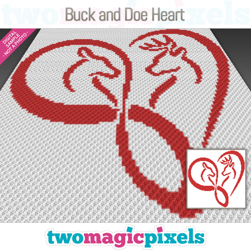 Buck and Doe Heart by Two Magic Pixels