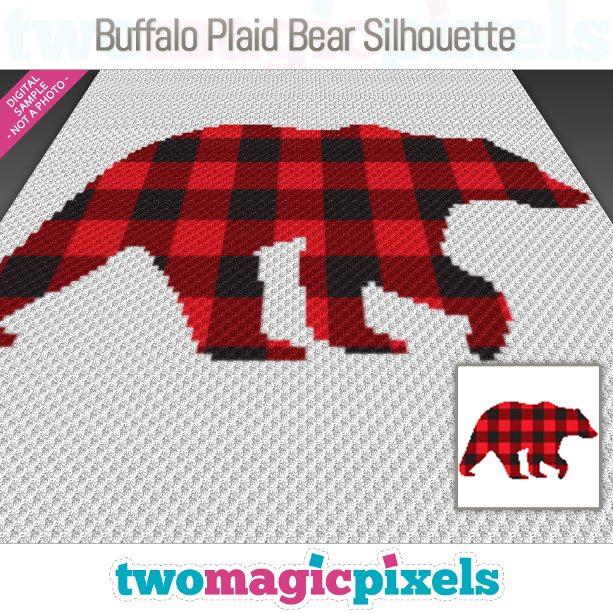 Buffalo Plaid Bear Silhouette by Two Magic Pixels