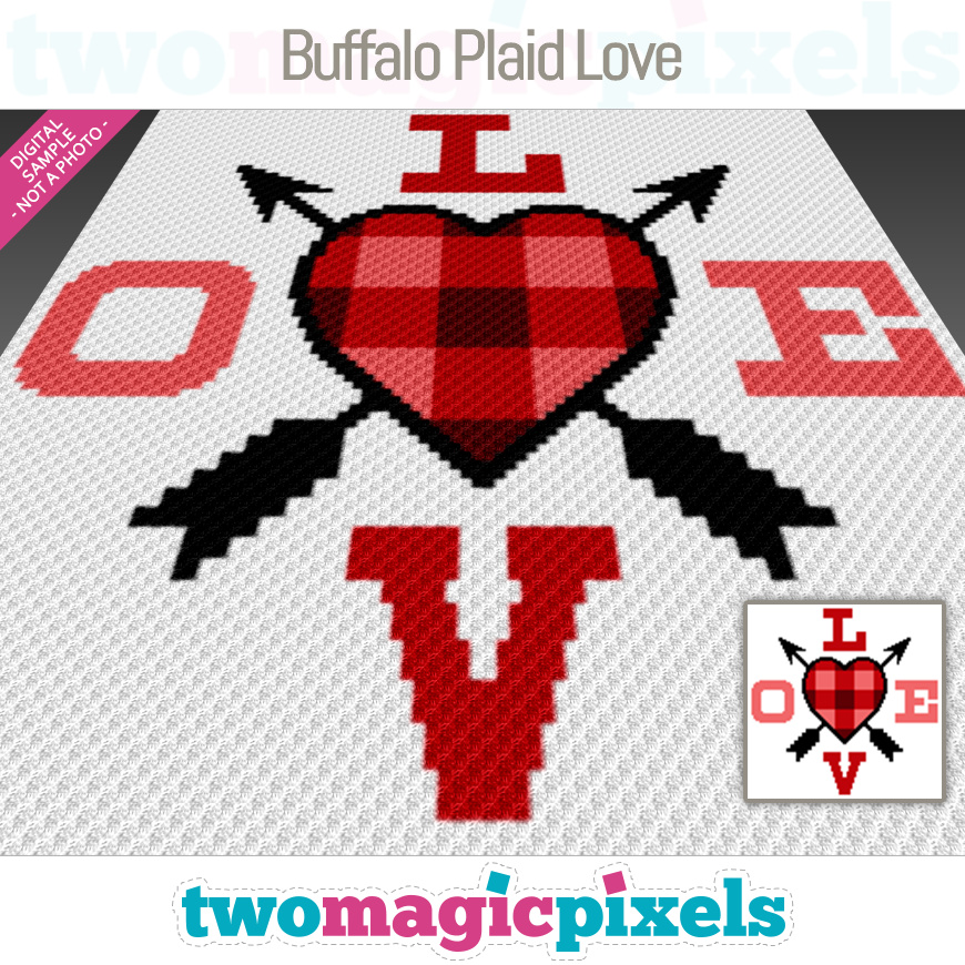 Buffalo Plaid Love by Two Magic Pixels