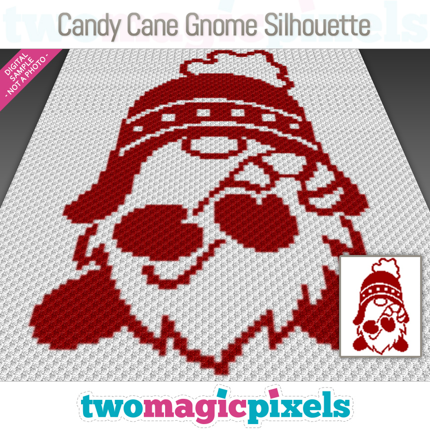 Candy Cane Gnome Silhouette by Two Magic Pixels