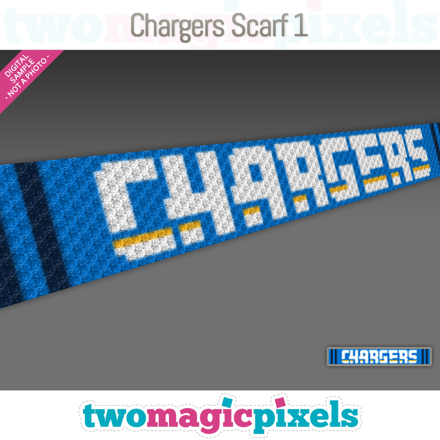 Chargers Scarf 1 by Two Magic Pixels