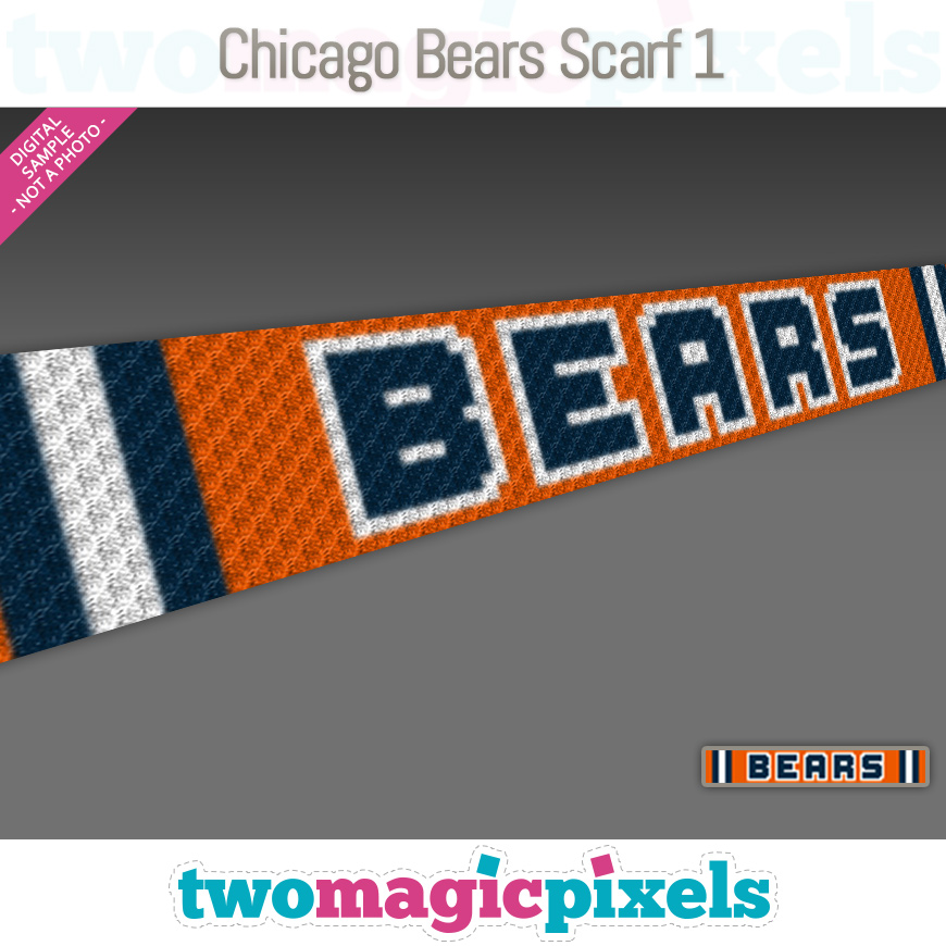 Chicago Bears scarf 1 by Two Magic Pixels