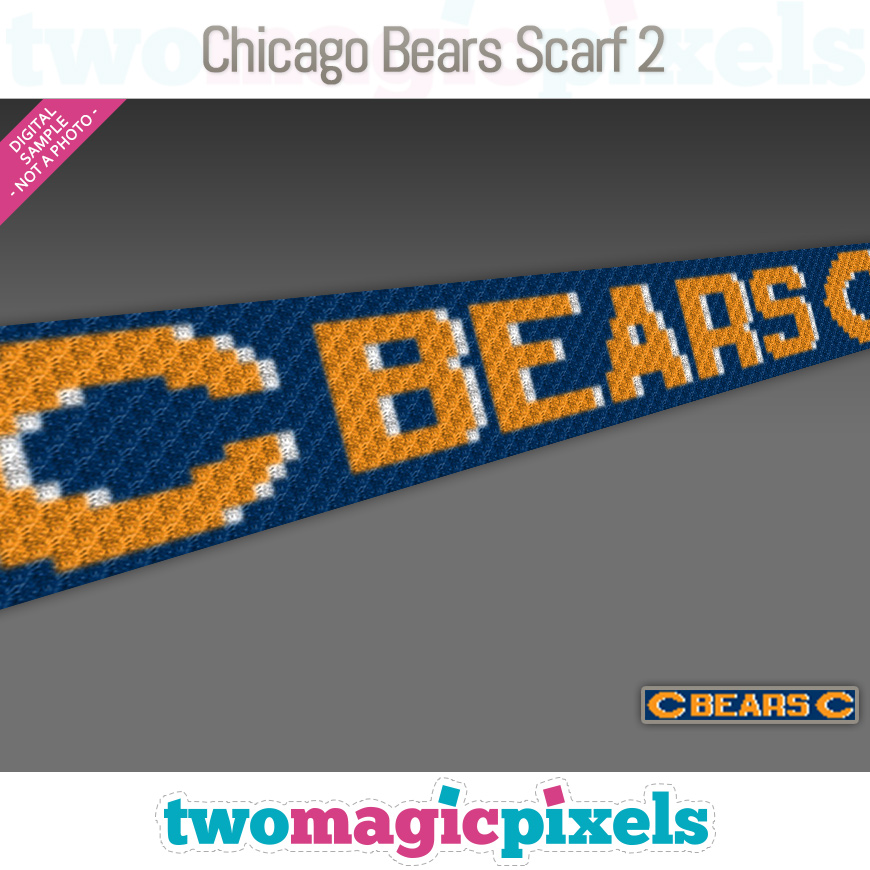 Chicago Bears Scarf 2 by Two Magic Pixels