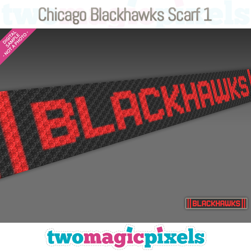 Chicago Blackhawks Scarf 1 by Two Magic Pixels