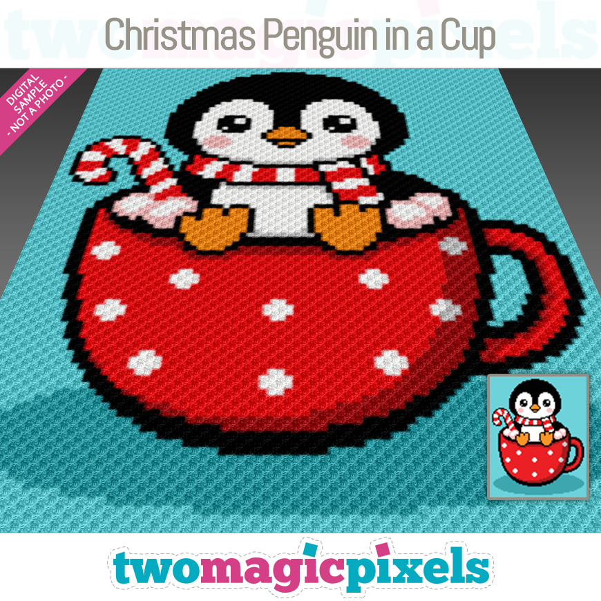 Christmas Penguin in a Cup by Two Magic Pixels