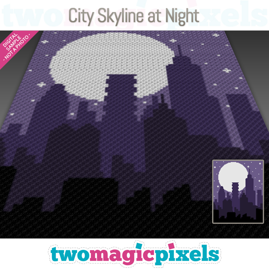 City Skyline at Night by Two Magic Pixels