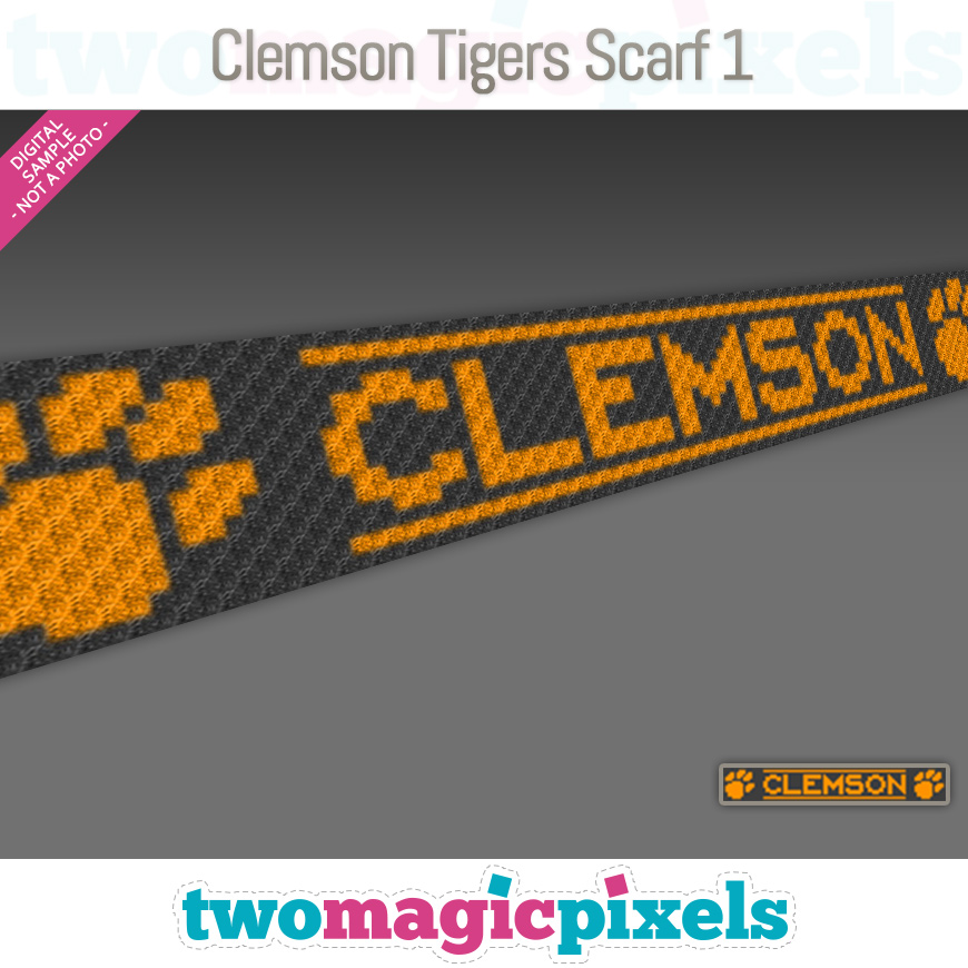Clemson Tigers Scarf 1 by Two Magic Pixels