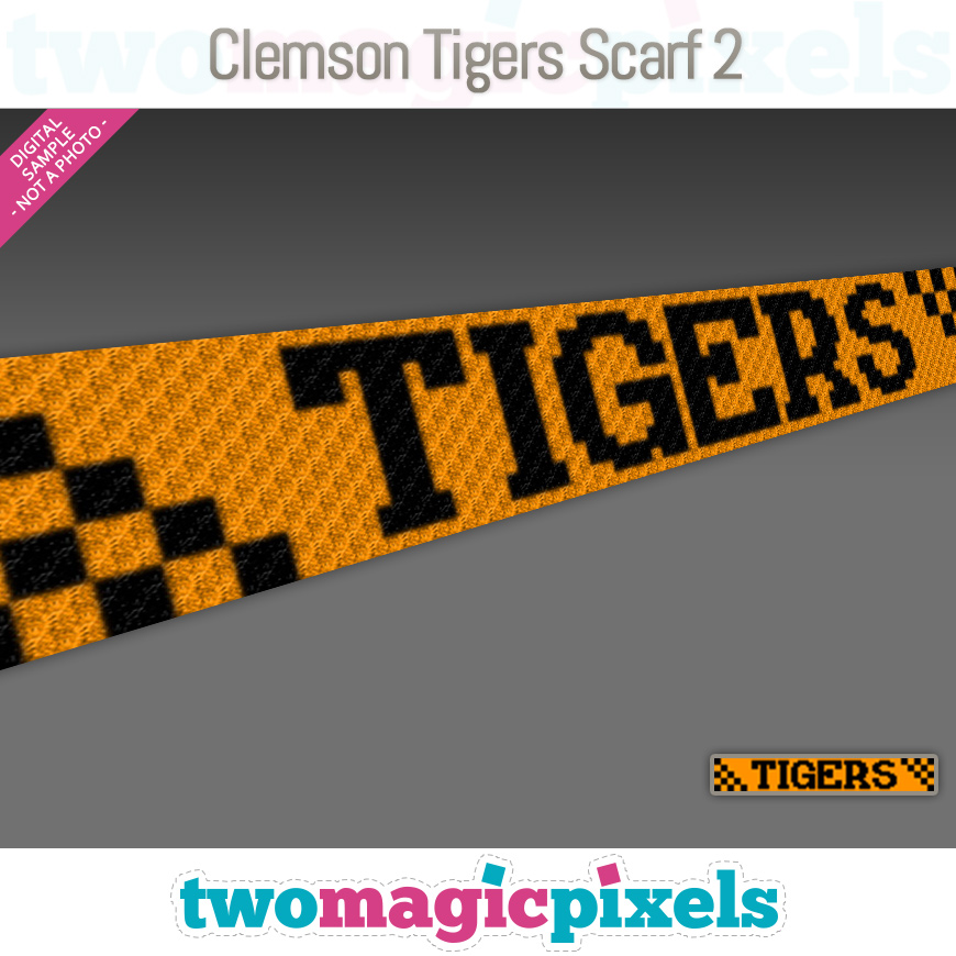 Clemson Tigers Scarf 2 by Two Magic Pixels