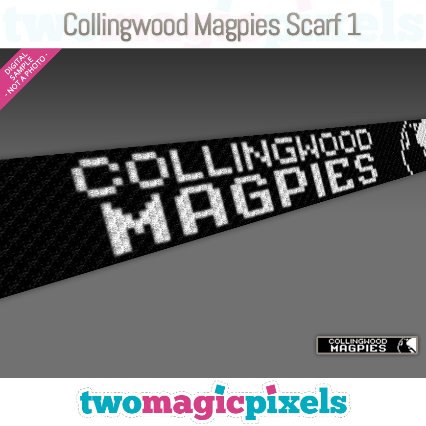Collingwood Magpies Scarf 1 by Two Magic Pixels