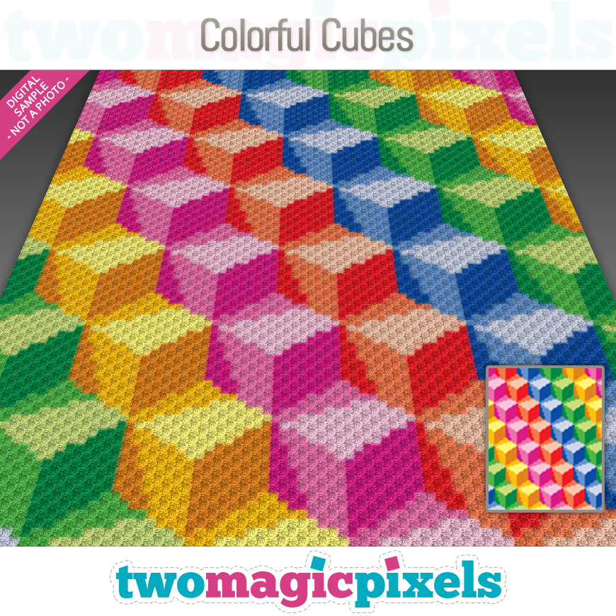 Colorful Cubes by Two Magic Pixels