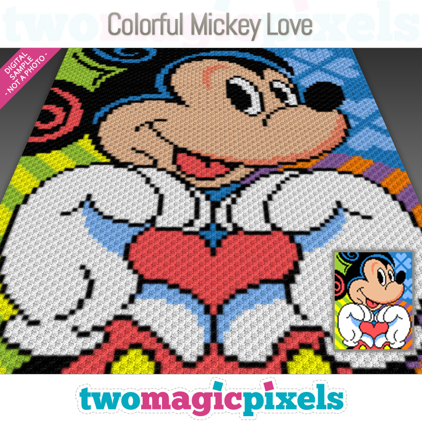 Colorful Mickey Love by Two Magic Pixels
