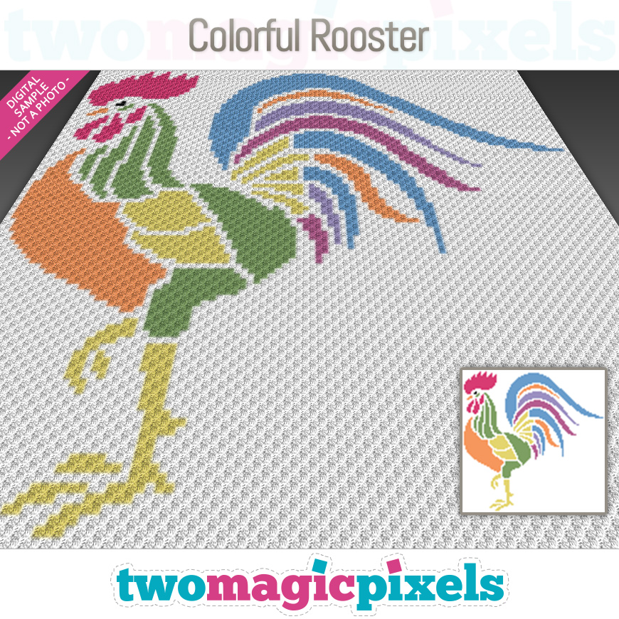 Colorful Rooster by Two Magic Pixels