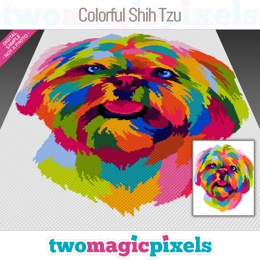 Colorful Shih Tzu by Two Magic Pixels