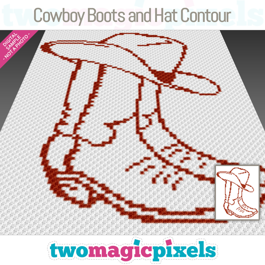 Cowboy Boots and Hat Contour by Two Magic Pixels